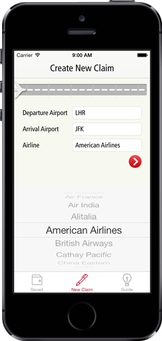 PlaneClaime iOS App Screenshot